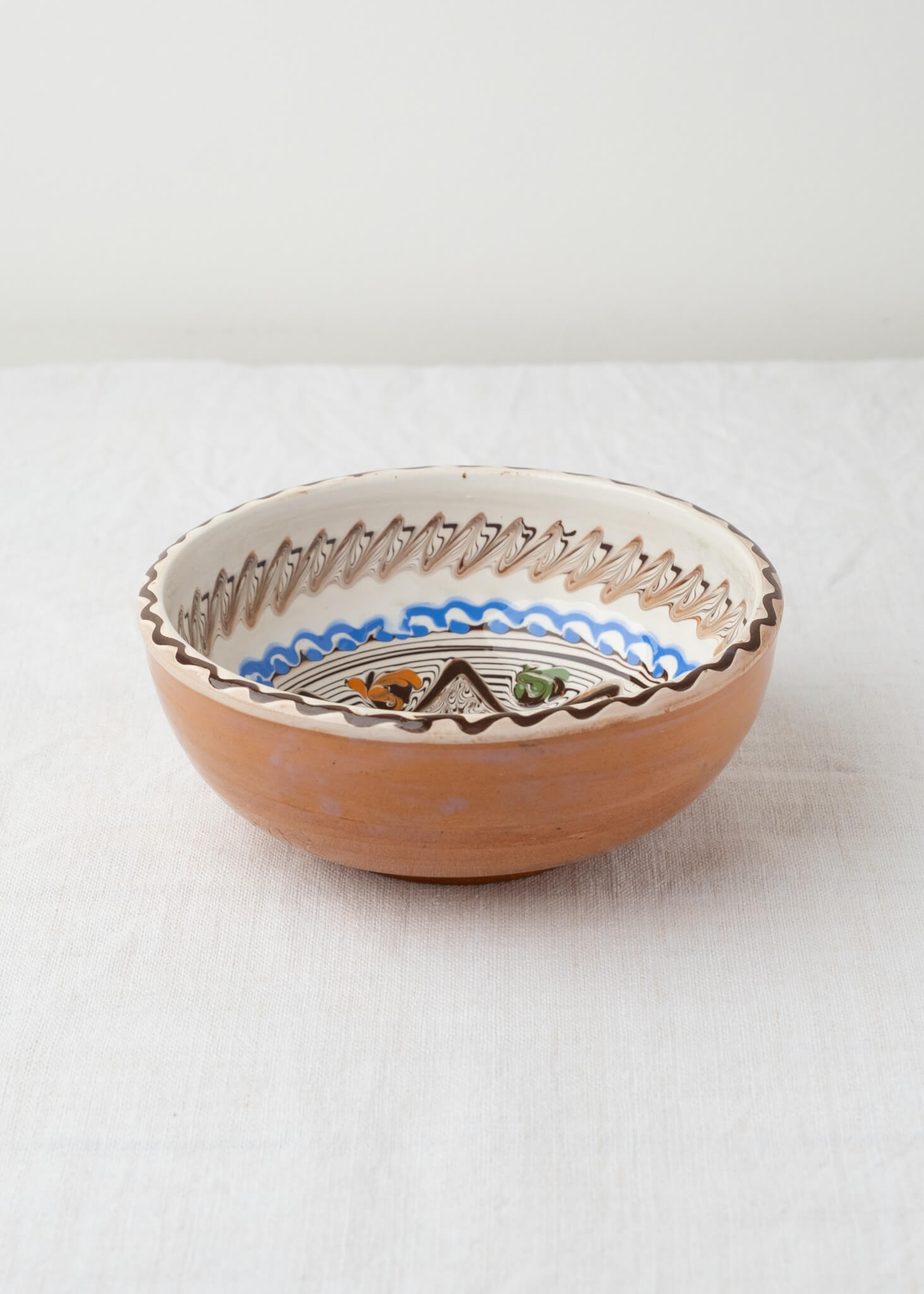 Horezu Hand Painted Deep Soup Bowl - Ecru