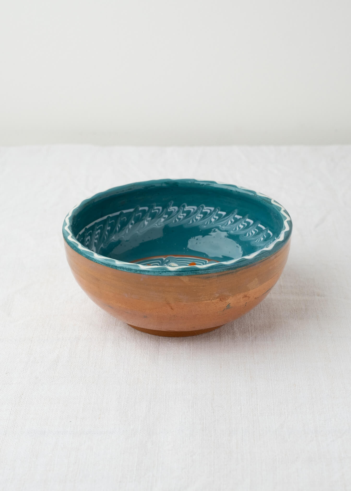 Horezu Hand Painted Deep Soup Bowl - Teal