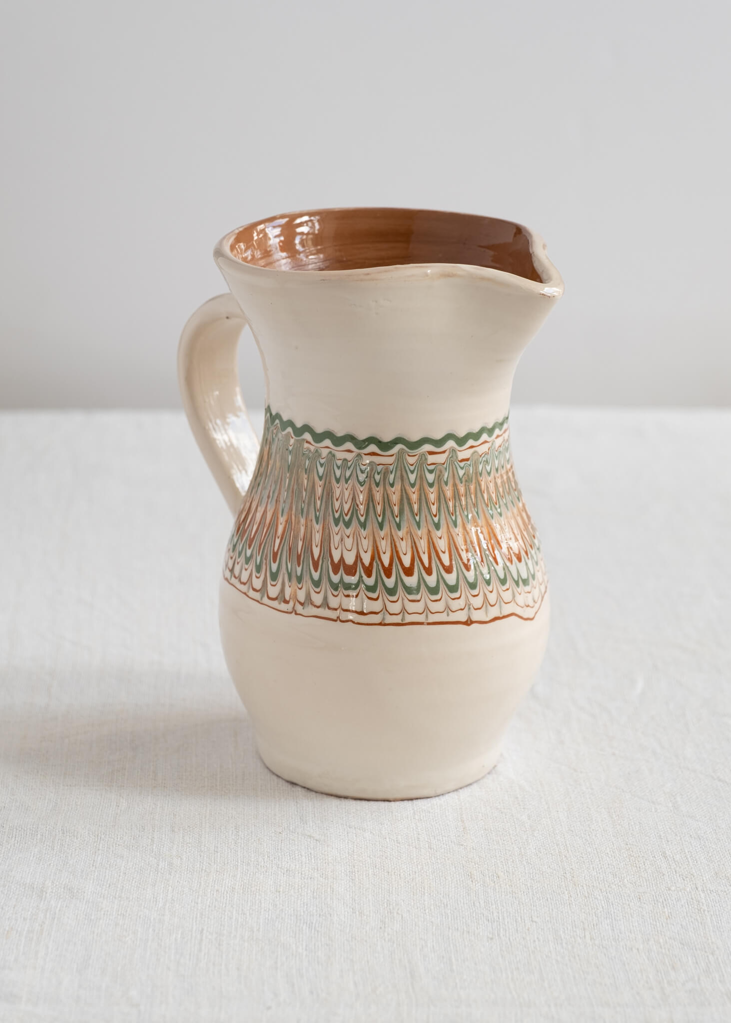 Horezu Hand Painted Large Ecru Jug