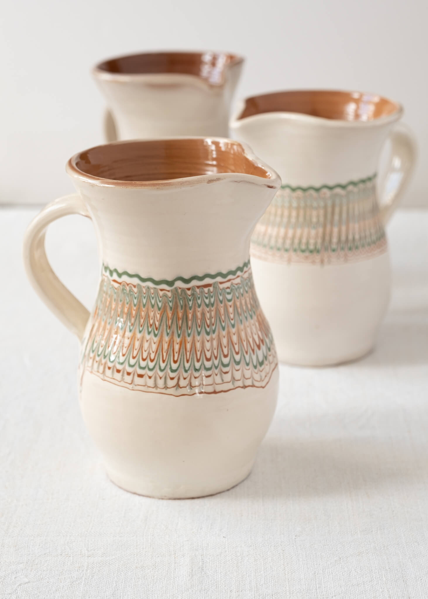 Horezu Hand Painted Large Ecru Jug