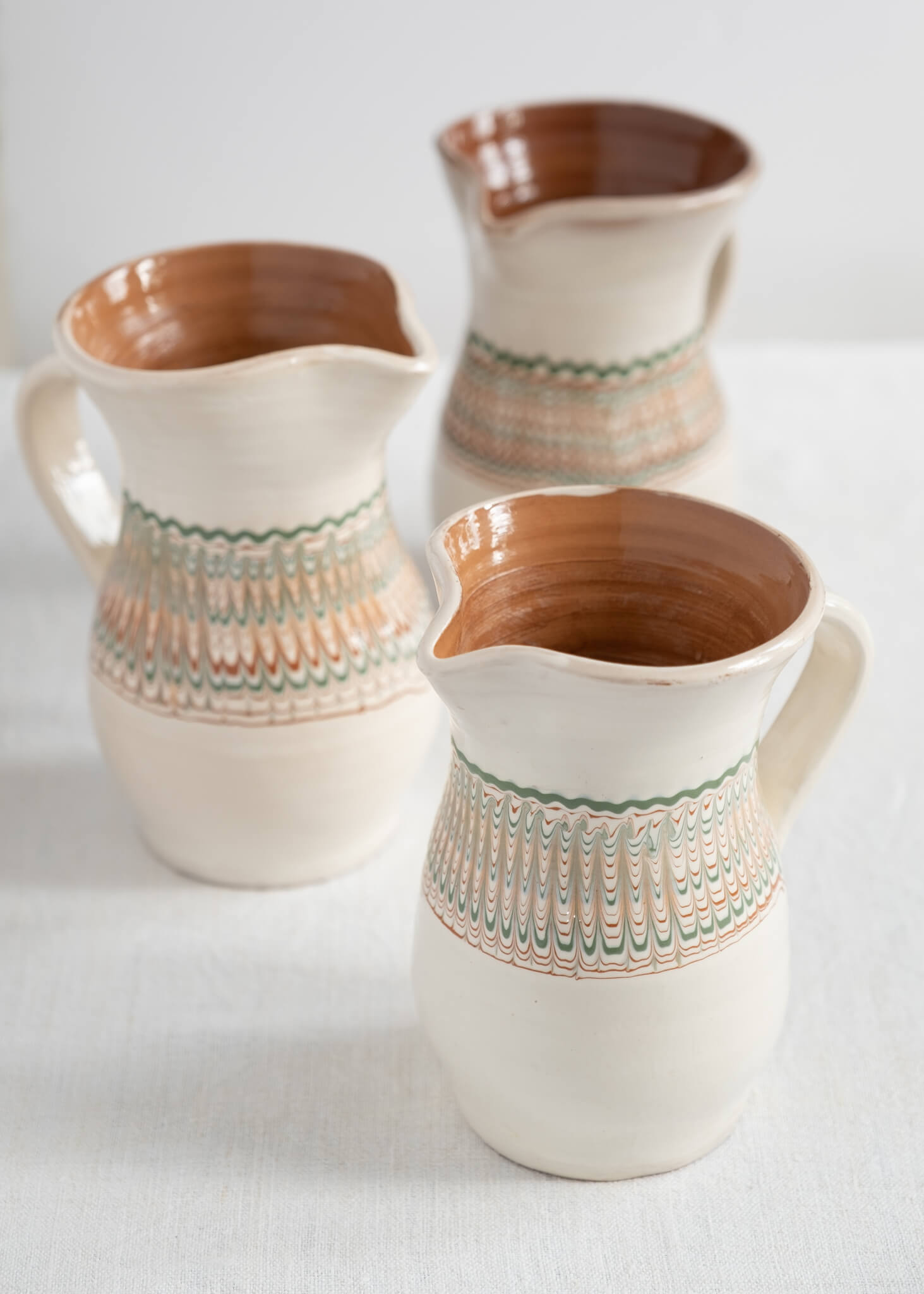 Horezu Hand Painted Large Ecru Jug