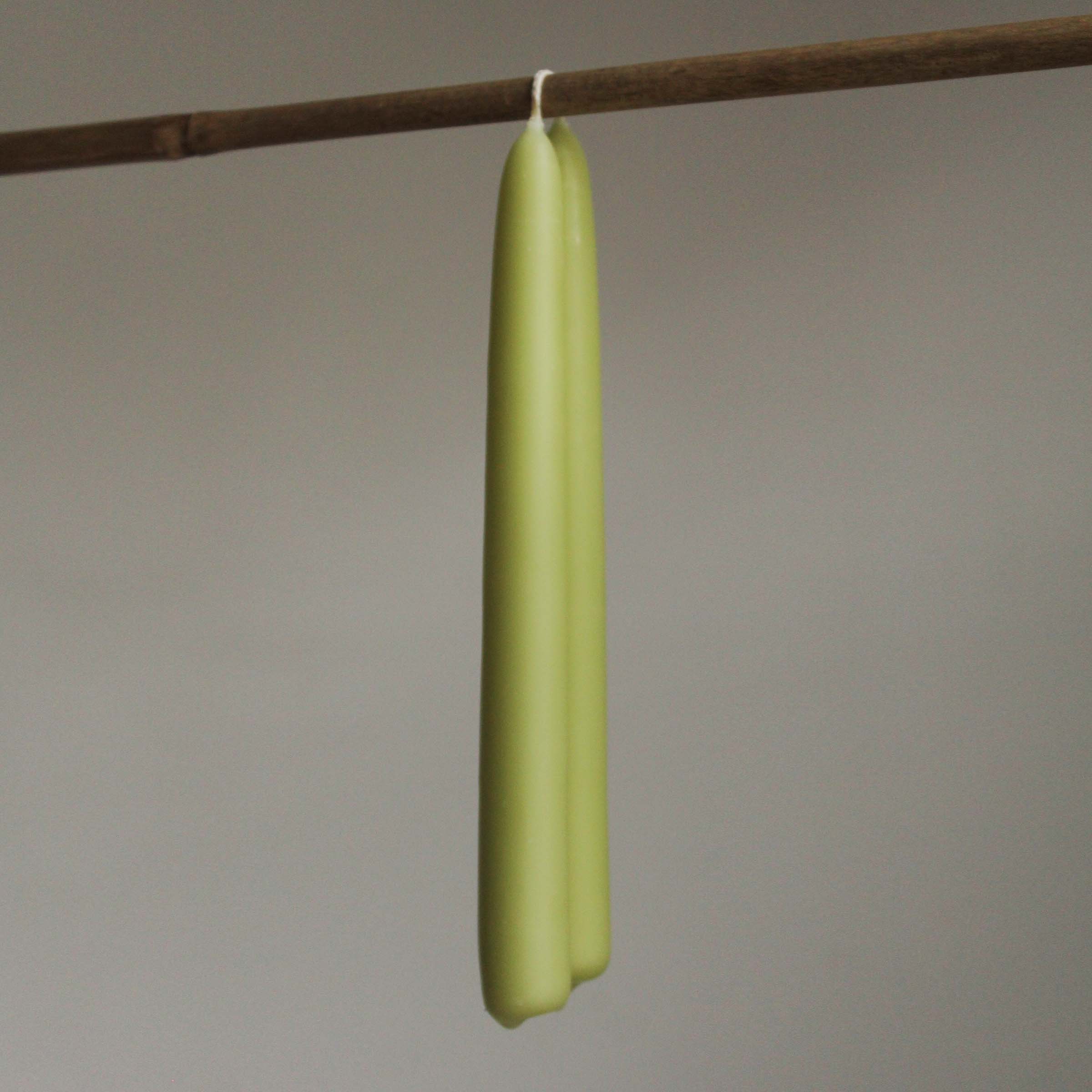 Hand Dipped Dining Candle Pair - Pistachio