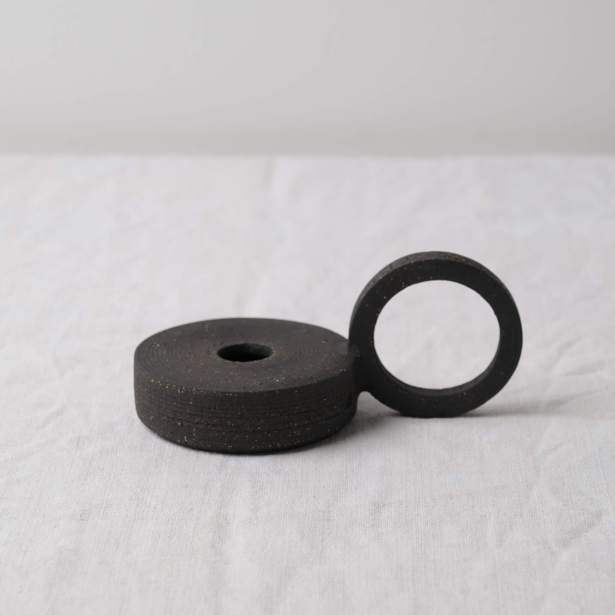 Ring Candle Holder - Black