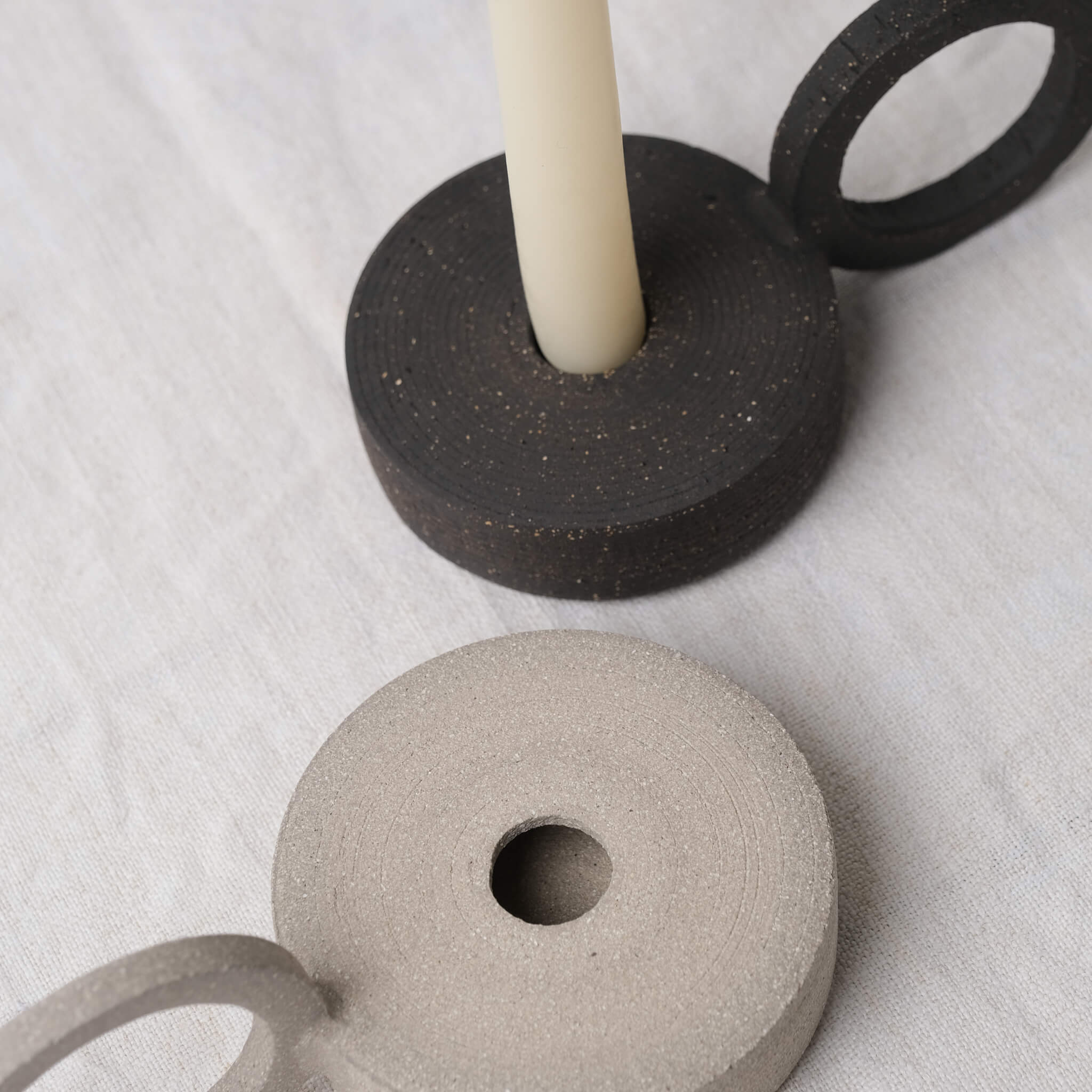 Ring Candle Holder - Black