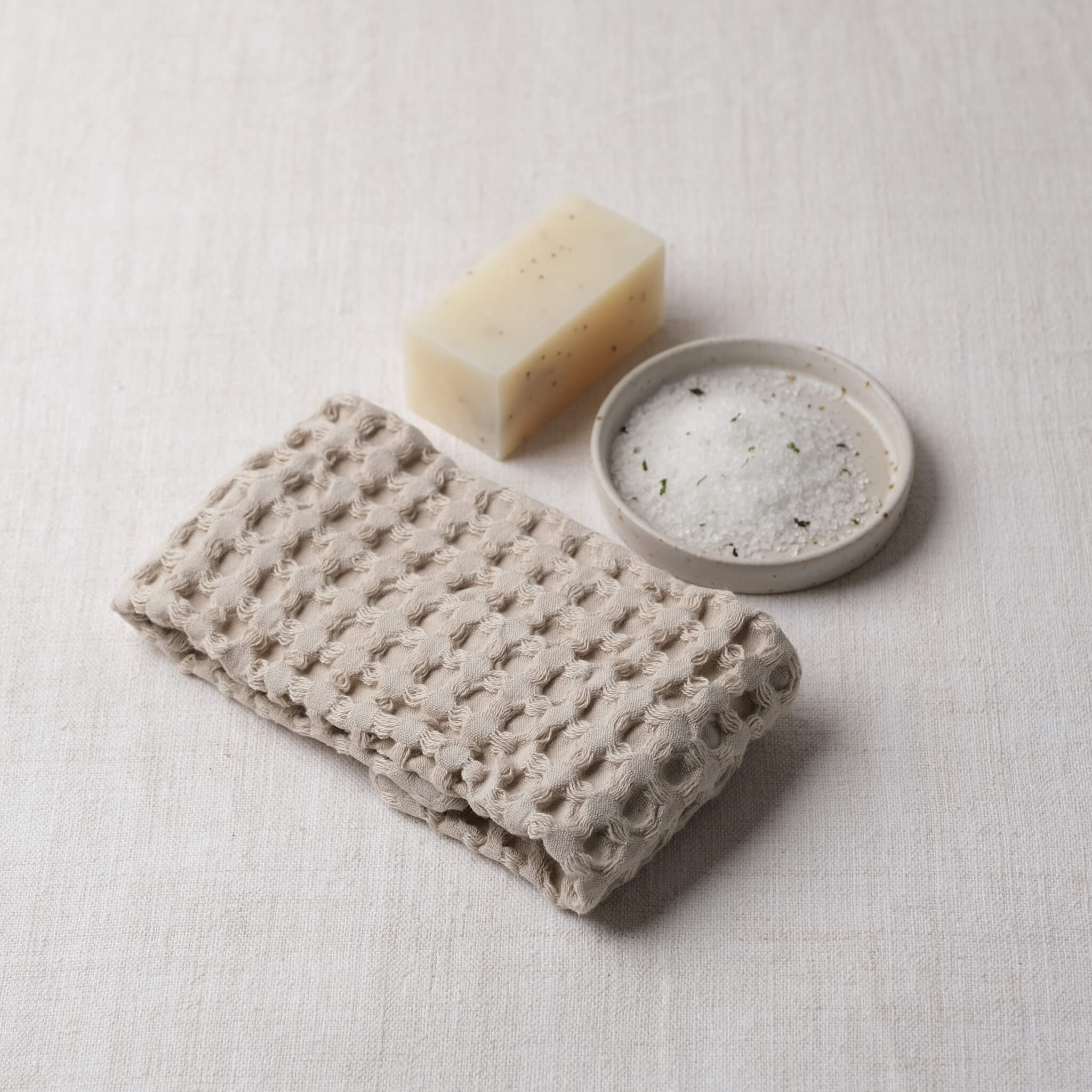 Big Waffle Wash Cloth - Stone